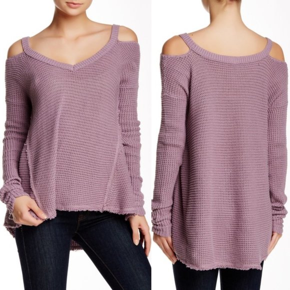 Free People Sweaters - Free People Purple Moonshine V-Neck Knit Sweater
